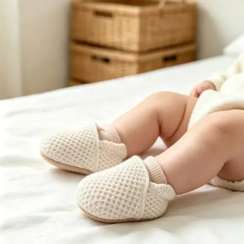 Ohwawadi Infant Baby Boys Girls Slippers Cozy Fleece Booties Soft Bottom Warm Cartoon Socks Newborn Crib Shoes - TUOTING (1)
