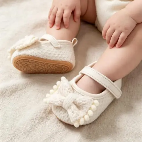 Ohwawadi Infant Baby Boys Girls Slippers Cozy Fleece Booties Soft Bottom Warm Cartoon Socks Newborn Crib Shoes - TUOTING (1)