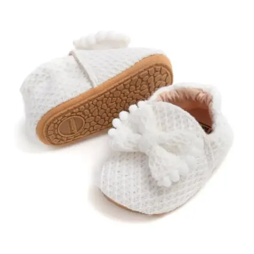 Ohwawadi Infant Baby Boys Girls Slippers Cozy Fleece Booties Soft Bottom Warm Cartoon Socks Newborn Crib Shoes - 1