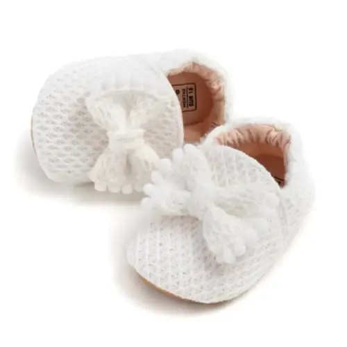Ohwawadi Infant Baby Boys Girls Slippers Cozy Fleece Booties Soft Bottom Warm Cartoon Socks Newborn Crib Shoes - 4