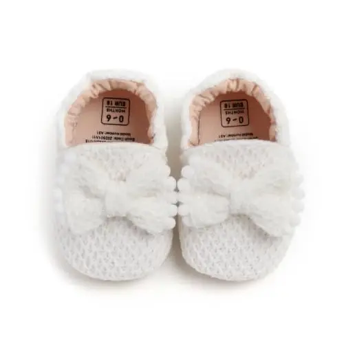 Ohwawadi Infant Baby Boys Girls Slippers Cozy Fleece Booties Soft Bottom Warm Cartoon Socks Newborn Crib Shoes - 5
