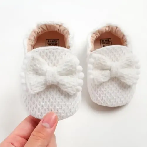 Ohwawadi Infant Baby Boys Girls Slippers Cozy Fleece Booties Soft Bottom Warm Cartoon Socks Newborn Crib Shoes - 6