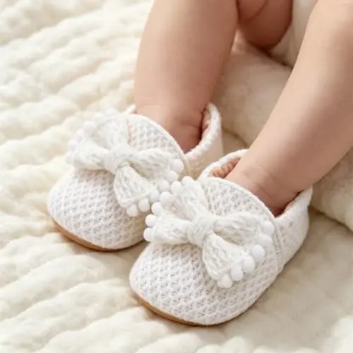 Ohwawadi Infant Baby Boys Girls Slippers Cozy Fleece Booties Soft Bottom Warm Cartoon Socks Newborn Crib Shoes - TUOTING (1)
