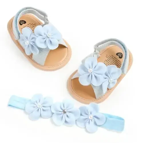 Ohwawadi Infant Baby Girl Shoes Baby Mary Jane Flats Princess Wedding Dress Shoes Crib Shoe for Newborns, Infants, Babies, and Toddlers - 3