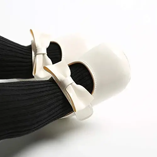 Ohwawadi Infant Baby Girl Shoes Baby Mary Jane Flats Princess Wedding Dress Shoes Crib Shoe for Newborns, Infants, Babies, and Toddlers - 3