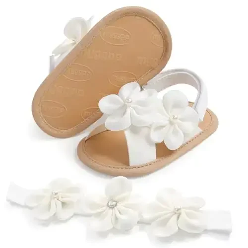 Ohwawadi Infant Baby Girl Shoes Baby Mary Jane Flats Princess Wedding Dress Shoes Crib Shoe for Newborns, Infants, Babies, and Toddlers - 6