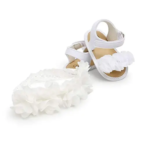 Ohwawadi Infant Baby Girl Shoes Baby Mary Jane Flats Princess Wedding Dress Shoes Crib Shoe for Newborns, Infants, Babies, and Toddlers - 3