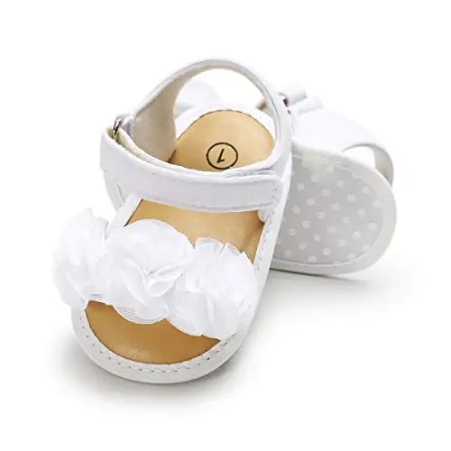 Ohwawadi Infant Baby Girl Shoes Baby Mary Jane Flats Princess Wedding Dress Shoes Crib Shoe for Newborns, Infants, Babies, and Toddlers - 6