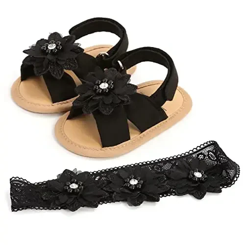 Ohwawadi Infant Baby Girl Shoes Baby Mary Jane Flats Princess Wedding Dress Shoes Crib Shoe for Newborns, Infants, Babies, and Toddlers - 6