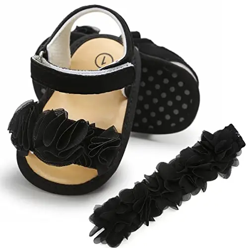 Ohwawadi Infant Baby Girl Shoes Baby Mary Jane Flats Princess Wedding Dress Shoes Crib Shoe for Newborns, Infants, Babies, and Toddlers - 6