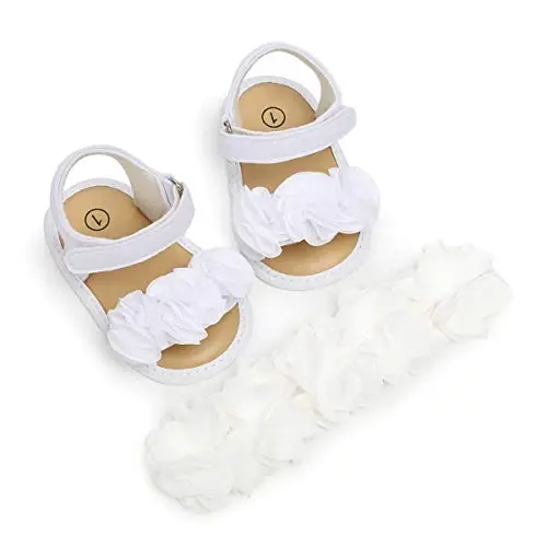Ohwawadi Infant Baby Girl Shoes Baby Mary Jane Flats Princess Wedding Dress Shoes Newbornlar, go'daklar, chaqaloqlar va yosh bolalar uchun krovat poyafzali - 1