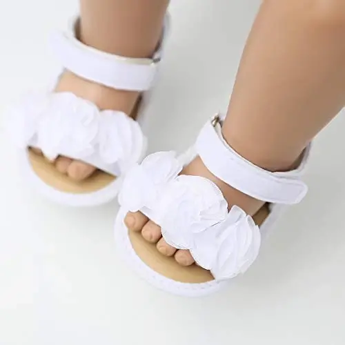 Ohwawadi Infant Baby Girl Shoes Baby Mary Jane Flats Princess Wedding Dress Shoes Newbornlar, go'daklar, chaqaloqlar va yosh bolalar uchun krovat poyafzali - 2