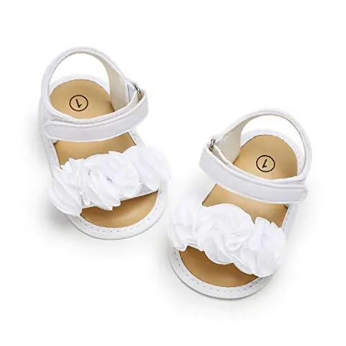 Ohwawadi Infant Baby Girl Shoes Baby Mary Jane Flats Princess Wedding Dress Shoes Newbornlar, go'daklar, chaqaloqlar va yosh bolalar uchun krovat poyafzali - 5