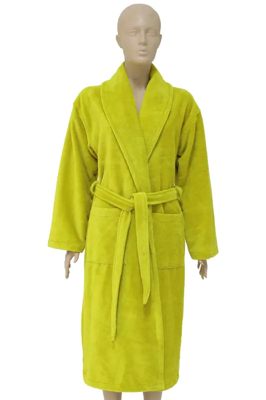 Oil Green Women/Men Unisex Shawl Collar Robe One Piece-oil green - 2