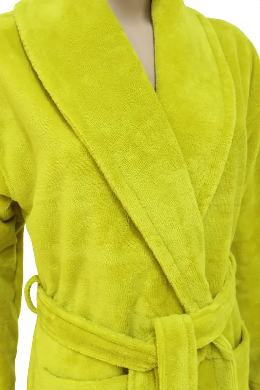 Oil Green Women/Men Unisex Shawl Collar Robe One Piece-oil green - 5