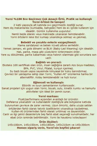 Oila 145x100sm, ovqat stulining tagiga qo'yish uchun, stol, faoliyat qopqog'i, mashinada yuviladigan - YORNI (1)