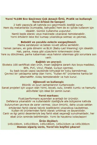 Oila 145x100sm, ovqat stulining tagiga qo'yish uchun, stol, faoliyat qopqog'i, mashinada yuviladigan - YORNI (1)