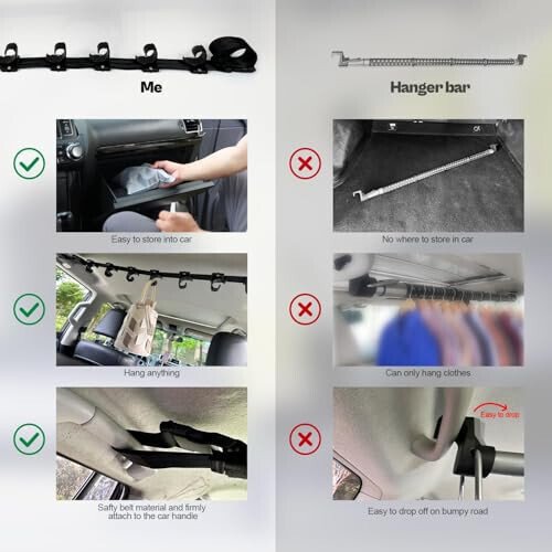 OJYDOIIIY Avtomobil kiyim askisi palatasi, osib qoʻyiladigan kancalari bilan, avtomobillar, sedan, panelvan, SUV, yuk mashinalari, jiplar uchun kiyimlarni osongina saqlash mumkin boʻlgan avtomobil kiyimlarini tashkil etish panjarasi - 5