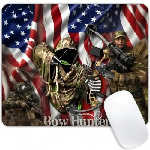 Bow Hunter American Flag Camo Mouse pad Customized Mousepad Non-Slip Rubber Base Mouse Pads for Computers Laptop Office Desk Accessories Mouse pad - 1