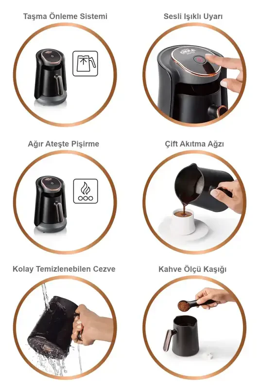OK004-K Okka Minio Кофеварка для турецкого кофе Хром 4 чашки - 7