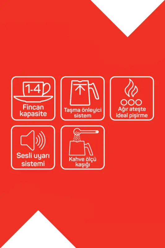 OK004 Okka Minio Türk Kahvesi Makinesi Taşma Önleyici Sistem, 4 Fincan Kapasiteli, Krom - Krom - 6