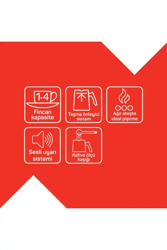 OK004-K Okka Minio Turk Kofe Tayyorlash Mashinasi Xrom 4 Piyola Sig'imli - 4