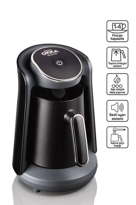 OK004-K Okka Minio Turkish Coffee Maker Chrome 4 Cup Capacity - ARZUM
