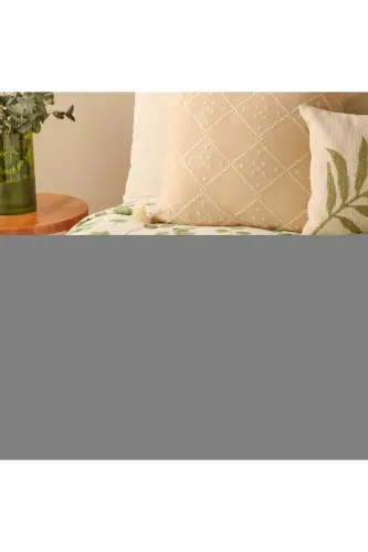 Ocaliptus Pamuklu Tek Kişilik Baskılı Pike Yeşil (150x220 cm. ) - BELLA MAISON (1)