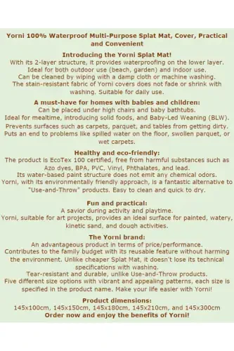 Океан 145x100 см Водонепроницаемое многоцелевое покрытие. Используйте на полу или на столе. Можно стирать в машине. - 4