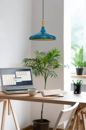 Океан Чемпион Деревянные бусины Одиночная люстра Подвесная гостиная кухня Бутик Лампа - BAMYUM (1)