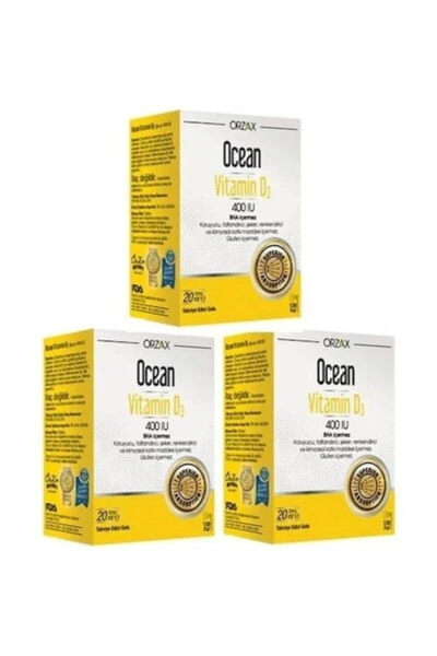 Okean D3 Vitamini 400 IU 20 Ml 3 Quti - ORZAX