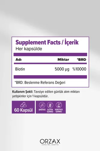 Biotin 5000 Mcg 60 Kapsül - OCEAN (1)