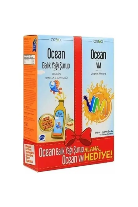 Ocean Portakallı Balık Yağı Şurubu + Vm Şurup Hediyeli Kofre - 1