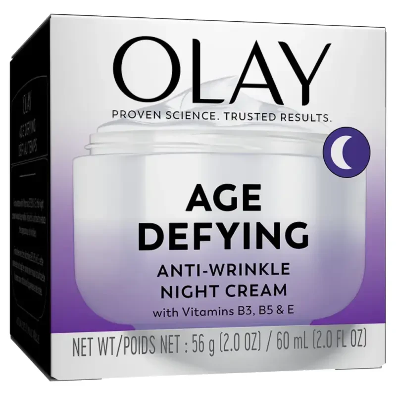 Olay Age Defying Антивозрастной ночной крем против морщин, для комбинированной кожи, борется с мелкими и мимическими морщинами, 2.0 унции - 12