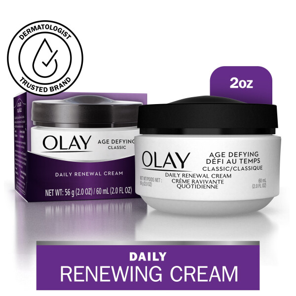 Olay Age Defying Classic Daily Renewal Cream, Face Moisturizer for Dull Combination Skin, 2.0 fl oz - 1