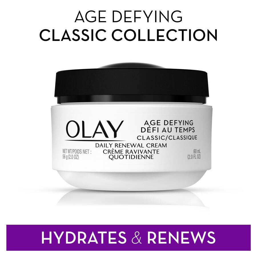 Olay Age Defying Classic Daily Renewal Cream, увлажняющее средство для лица для уставшей комбинированной кожи, 2.0 fl oz - 3