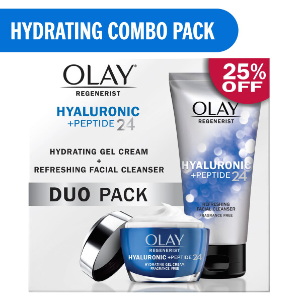 Olay Cilt Bakım Hediye Seti Hyaluronic + Peptit 24 İkili Paketi, Kuruluğu Giderir, Cilt Bakım Hediye Seti, 5/1,7 oz - 12