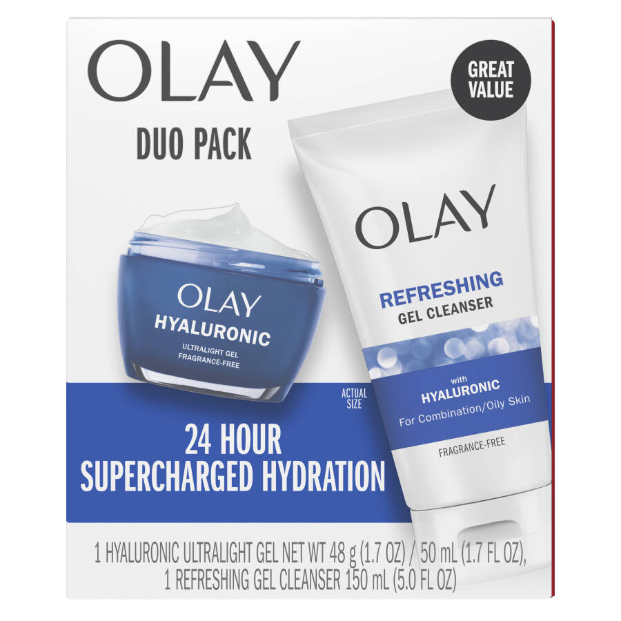 Olay Cilt Bakım Hediye Seti Hyaluronic + Peptit 24 İkili Paketi, Kuruluğu Giderir, Cilt Bakım Hediye Seti, 5/1,7 oz - 7