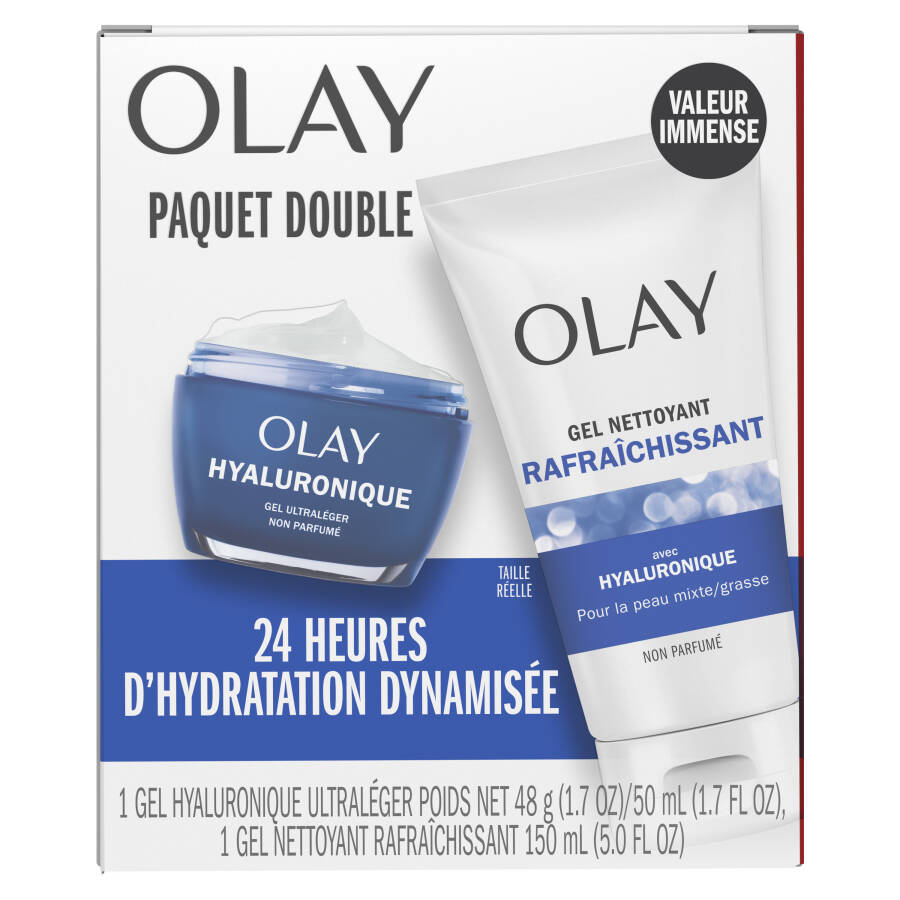 Olay Cilt Bakım Hediye Seti Hyaluronic + Peptit 24 İkili Paketi, Kuruluğu Giderir, Cilt Bakım Hediye Seti, 5/1,7 oz - 10