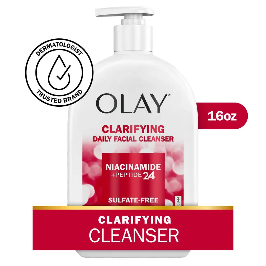 Olay Clarifying Face Wash, очищающее средство для лица с ниацинамидом, борется с сухостью всех типов кожи, 16 жидких унций - 2