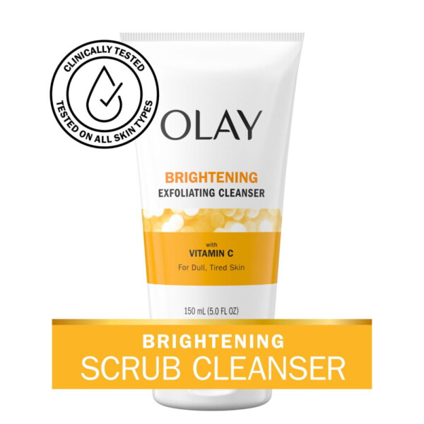 Olay Face Cleanser, Regenerist Vitamin C+Peptide Facial Wash, Exfoliating Face Cleanser for Dry Skin, 5.0 fl oz - 1