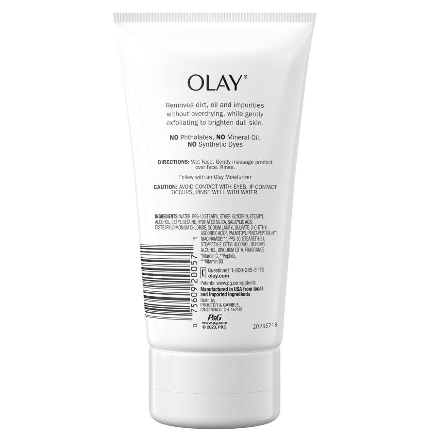 Olay Face Cleanser, Regenerist Vitamin C+Peptide Facial Wash, Exfoliating Face Cleanser for Dry Skin, 5.0 fl oz - 8