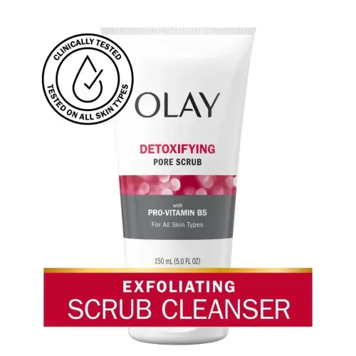 Olay Face Wash, Regenerist Detoxifying Pore Scrub Facial Cleanser, Face Scrub for All Skin Types, 5.0 fl oz - 1