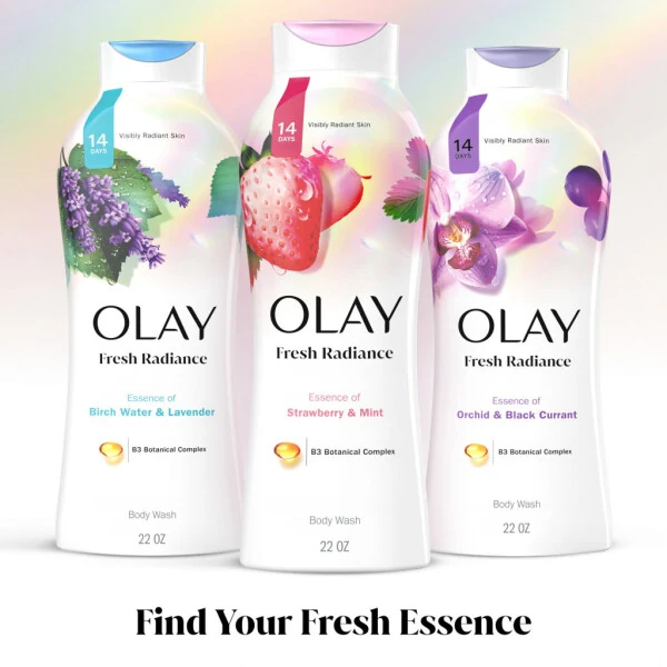 Olay Fresh Outlast Ayollar uchun tana go'zalligi vositasi, oq qulupnay va yalpiz, 22 fl oz - 9