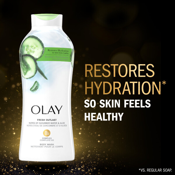 Olay Fresh Outlast Body Wash with Notes of Cucumber and Aloe, 22 fl oz - 2