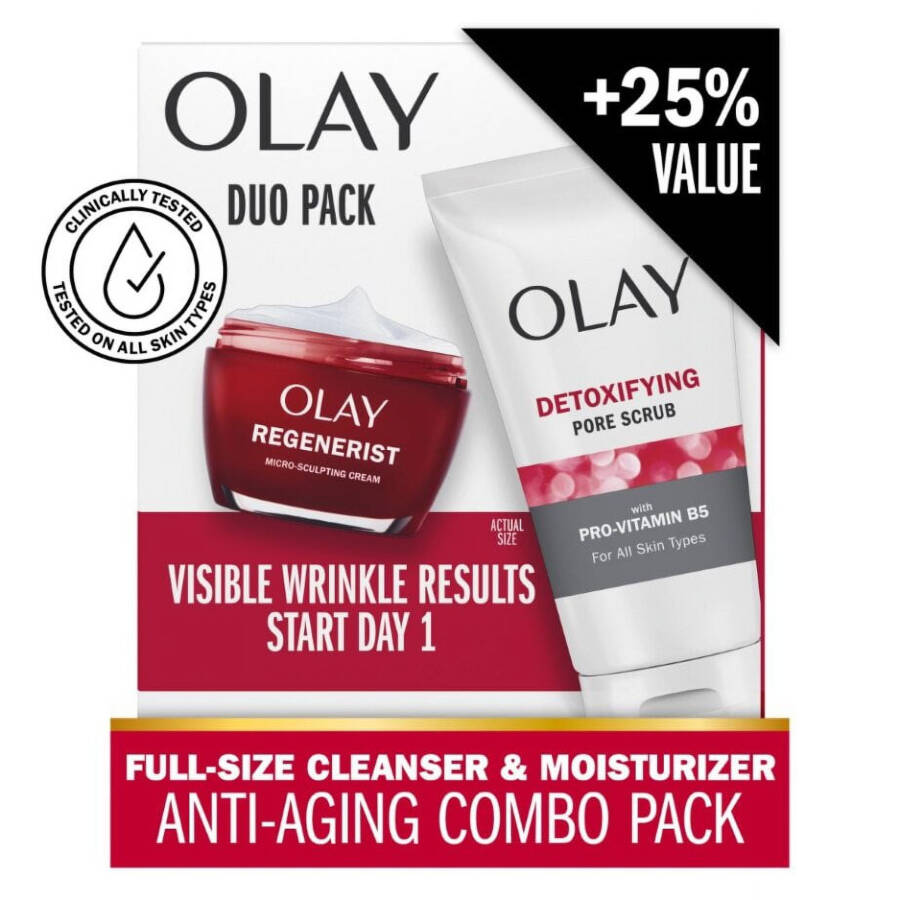 Olay Hediye Seti, 2 Parça Regenerist Yüz Temizleyici & Yaşlanma Karşıtı Nemlendirici, 5.0 fl oz/1.7oz - 15