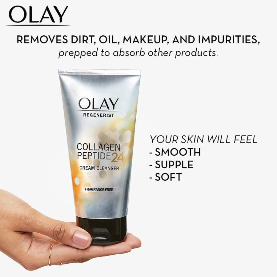 Olay Regenerist Collagen Peptide 24, Face Wash, Fragrance-Free, Soothes Dryness, All Skin, 5.0 fl oz - 14