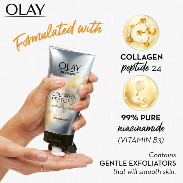 Olay Regenerist Collagen Peptide 24, пенка для умывания, без отдушек, успокаивает сухость, для всех типов кожи, 5.0 жидких унций - 13