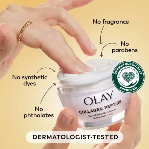 Olay Regenerist Collagen Peptide 24 Увлажняющий крем для лица, пробный размер, разглаживает мелкие морщинки и морщины, для всех типов кожи, 0,5 унции - 7