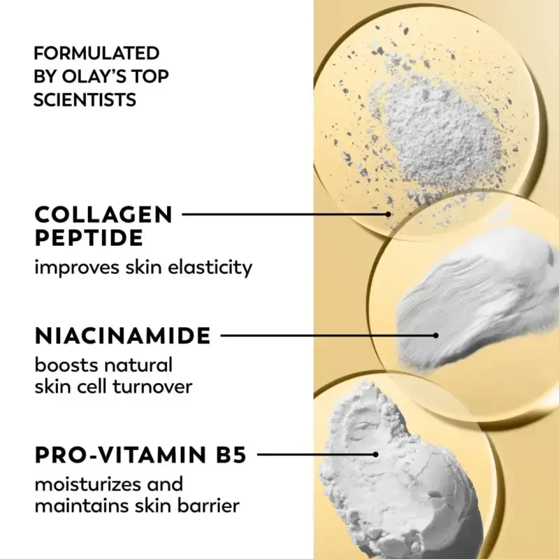 Olay Regenerist Collagen Peptide 24 Увлажняющий крем для лица, пробный размер, разглаживает мелкие морщинки и морщины, для всех типов кожи, 0,5 унции - 9
